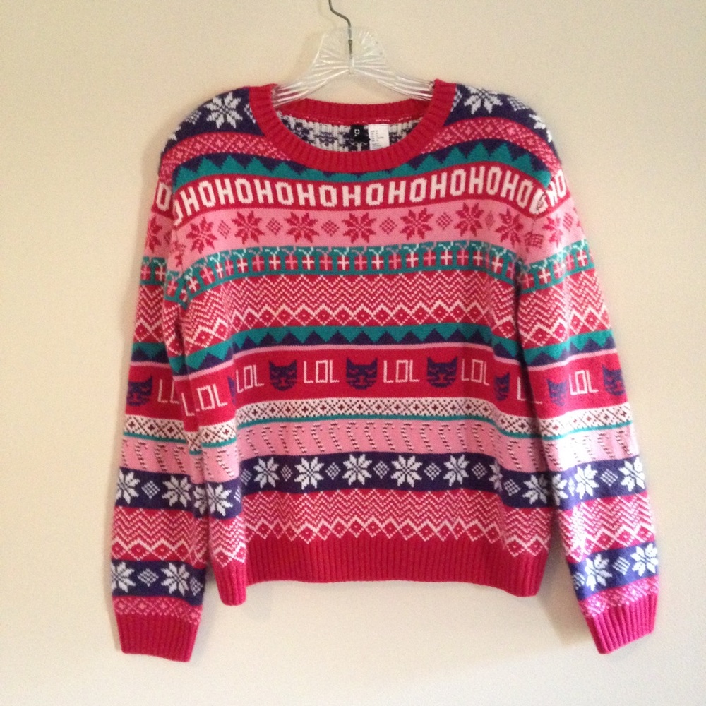 H&M Ugly Christmas Cat Sweater